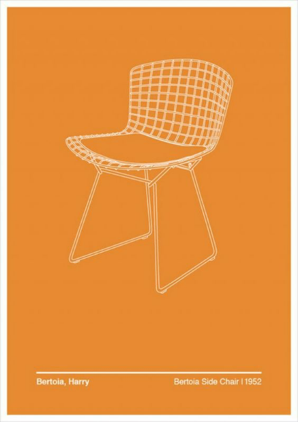 chair poster orange and white