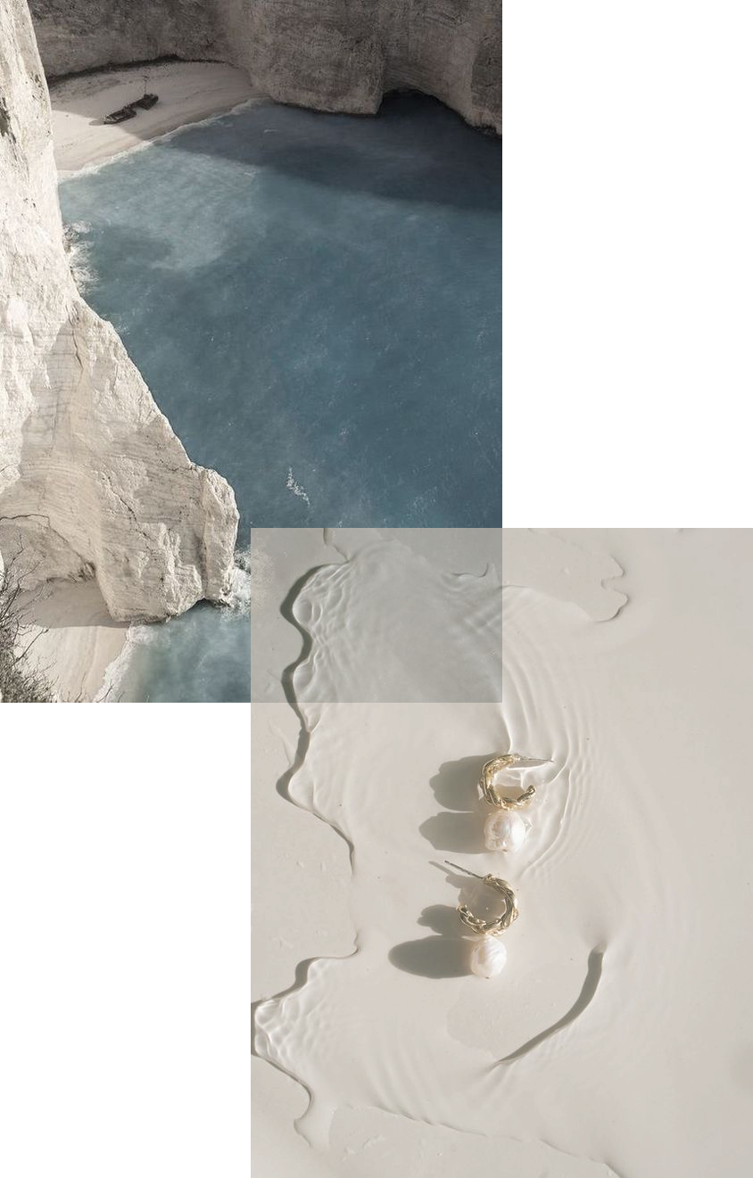 ocean view from white clif blue water